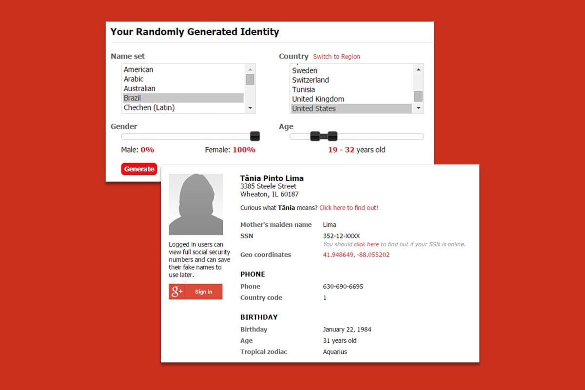 معرفی سایت Fake Name Generator برای ایجاد هویت جعلی در پی پال